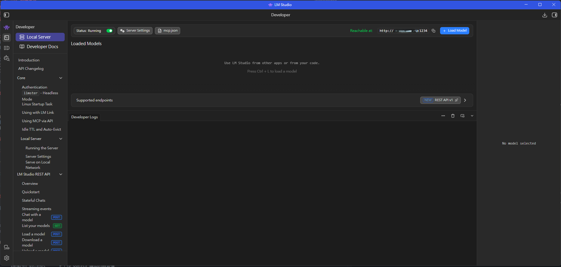 LM Studio Developer 伺服器